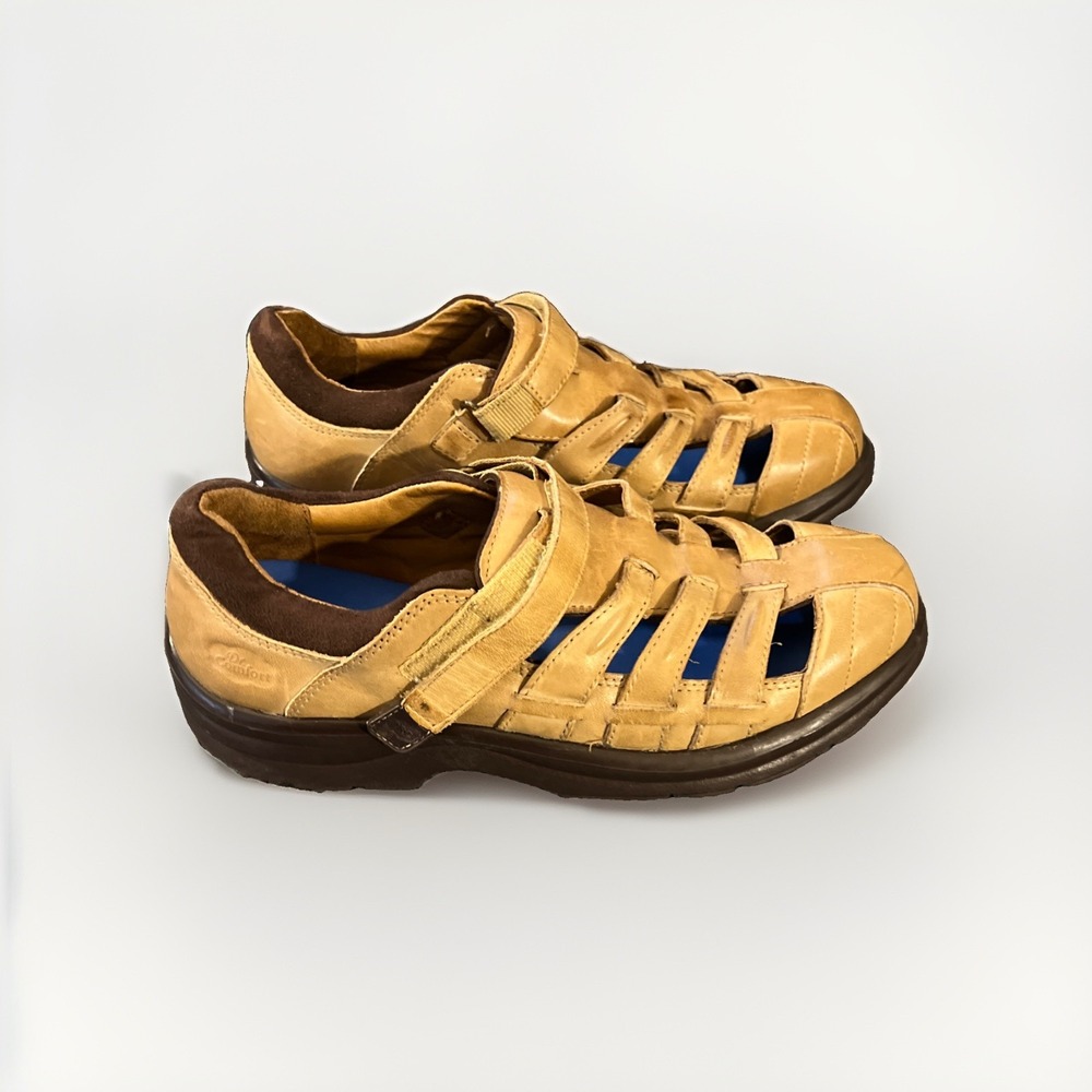 Dr comfort shoes women's Size 6.5M Breeze Fisherman Sandal In The Tan Leather - Picture 3 of 7